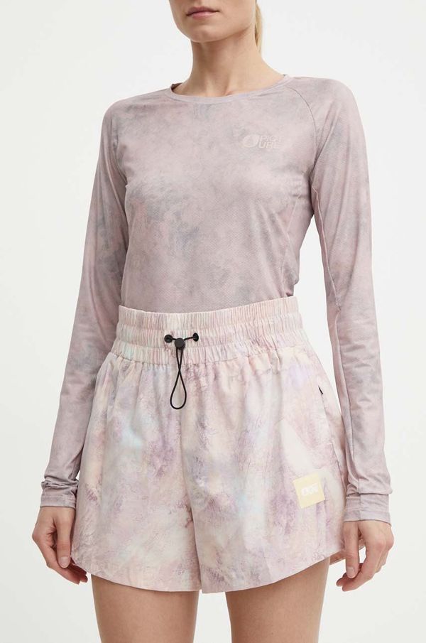 Picture Kratke outdoor hlače Picture Oslon Printed boja: ružičasta, s uzorkom, visoki struk, WSH079