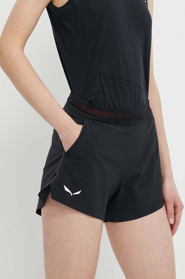 Salewa Kratke outdoor hlače Salewa Pedroc 2 DST boja: crna, s uzorkom, srednje visoki struk