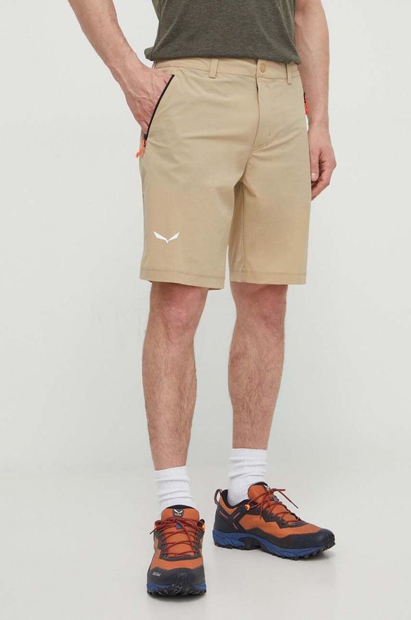 Salewa Kratke outdoor hlače Salewa Puez Talveno boja: bež, 00-0000028884