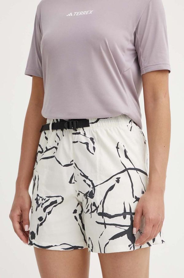 The North Face Kratke outdoor hlače The North Face Class V boja: bež, s uzorkom, visoki struk, NF0A81VWSI61