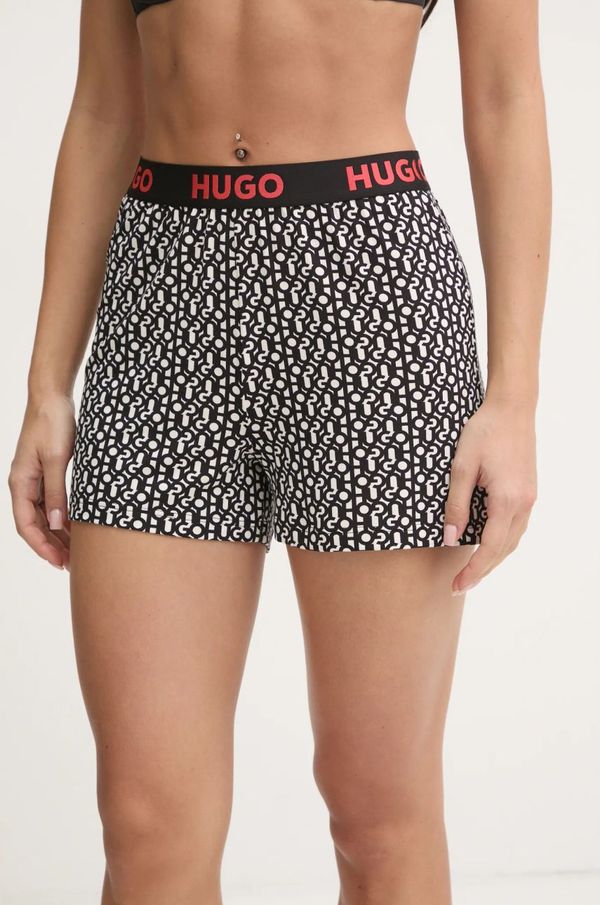 Hugo Kratki donji dio pidžame HUGO za žene, boja: crna