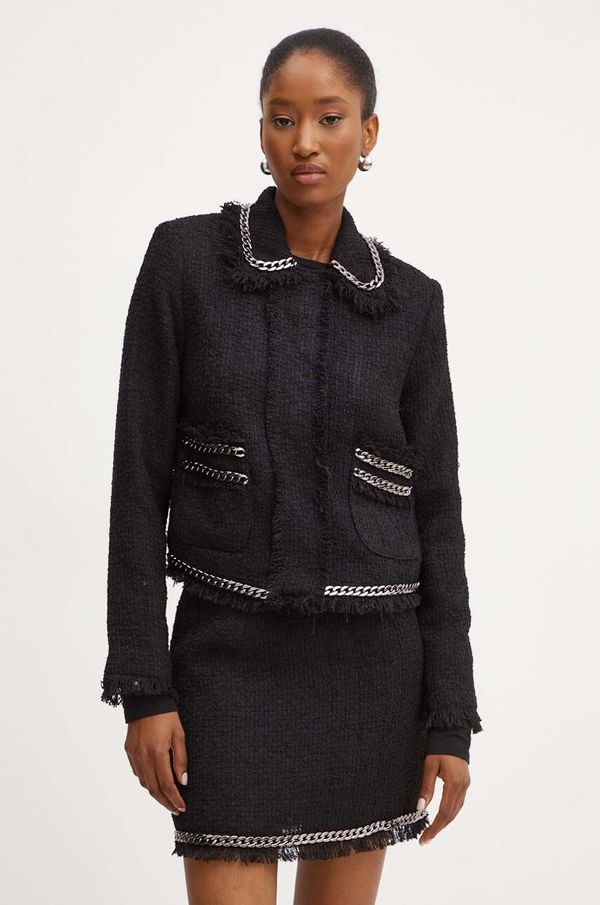 Silvian Heach Kratki kaput Silvian Heach HELMUT za žene, boja: crna, za prijelazno razdoblje, GPA24091GC