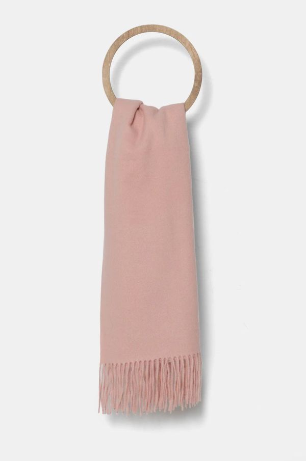 Answear Lab Kratki šal s kašmirom Answear Lab boja: ružičasta, bez uzorka
