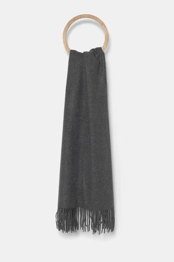 Answear Lab Kratki šal s kašmirom Answear Lab boja: siva, bez uzorka