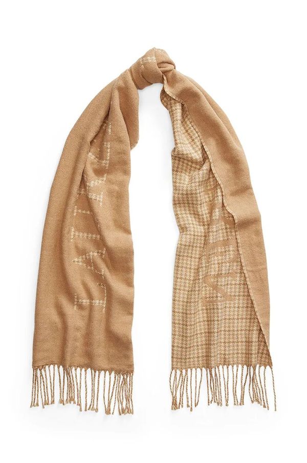 Lauren Ralph Lauren Kratki šal s primjesom vune Lauren Ralph Lauren boja: bež, s uzorkom, 454960038