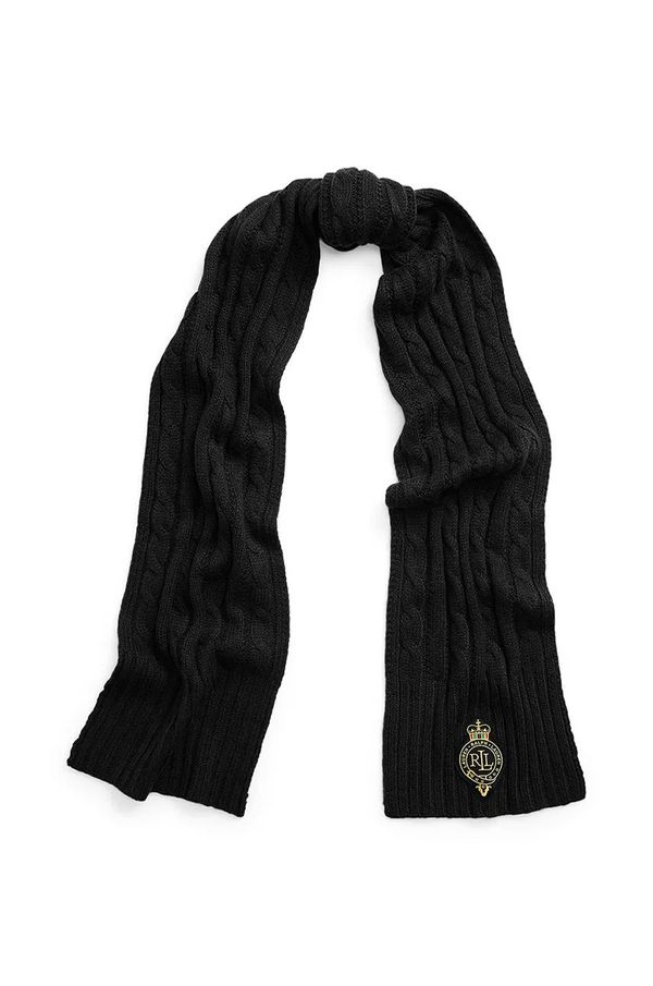Lauren Ralph Lauren Kratki šal s primjesom vune Lauren Ralph Lauren boja: crna, bez uzorka, 454960071