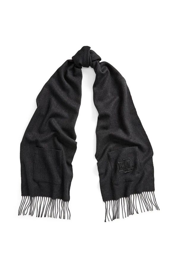 Lauren Ralph Lauren Kratki šal s primjesom vune Lauren Ralph Lauren boja: smeđa, bez uzorka, 454960052