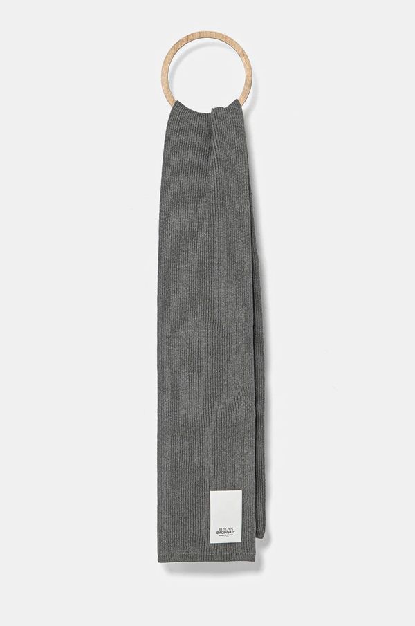 RUSLAN BAGINSKIY Kratki šal s primjesom vune Ruslan Baginskiy boja: siva, bez uzorka, SKR031-VWNE