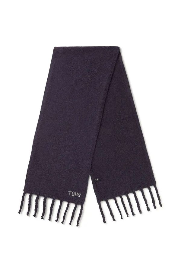 Tous Kratki šal s primjesom vune Tous TEXTIL boja: tamno plava, bez uzorka, 2002203333