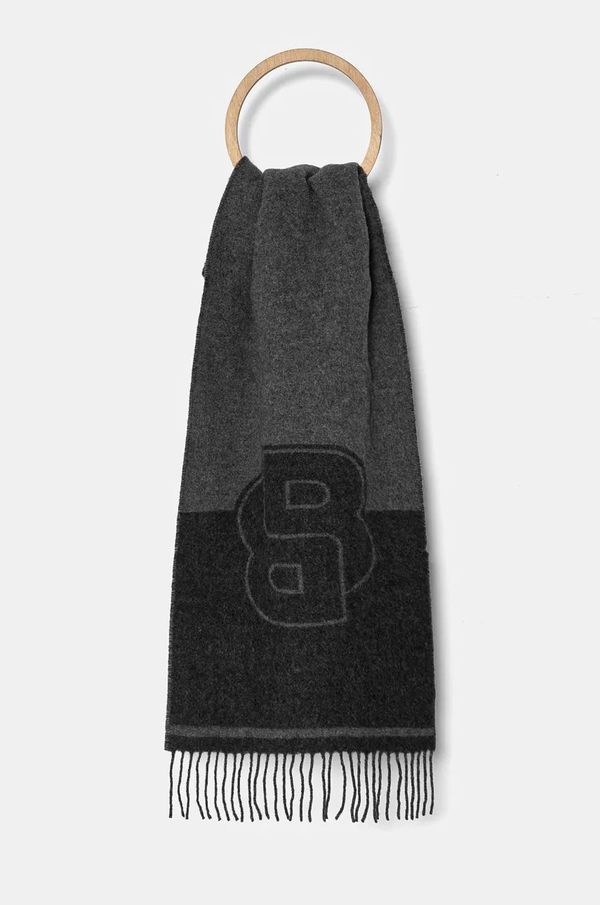 Boss Kratki vuneni šal BOSS boja: siva, s uzorkom, 50527099