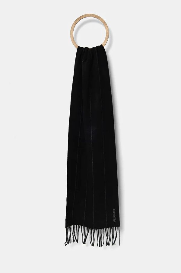 Calvin Klein Kratki vuneni šal Calvin Klein boja: crna, bez uzorka, K50K512375