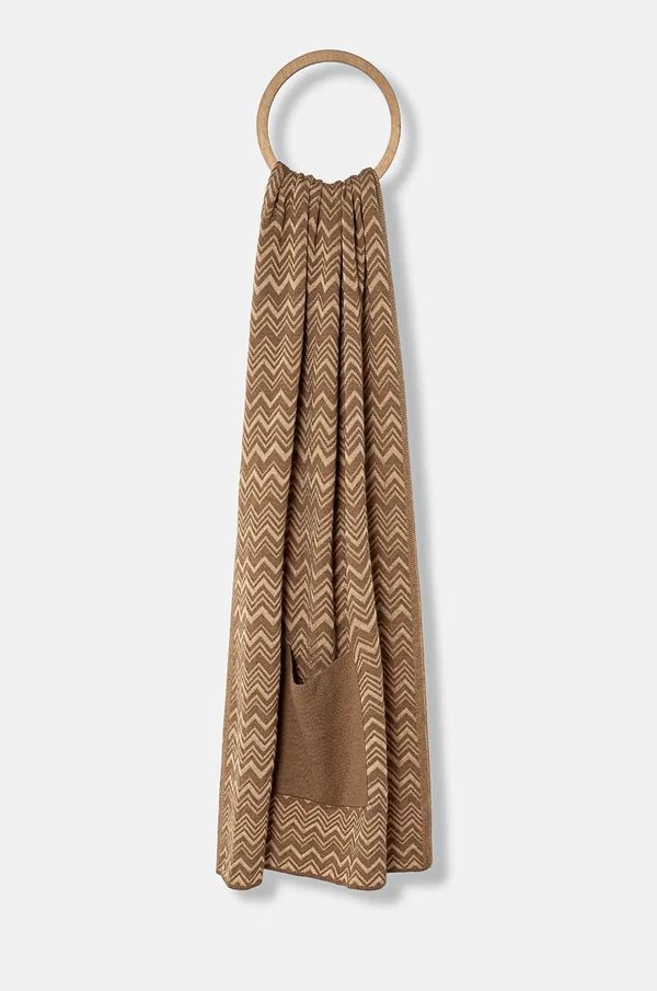Missoni Kratki vuneni šal Missoni boja: bež, s uzorkom, MAXRWOD9857