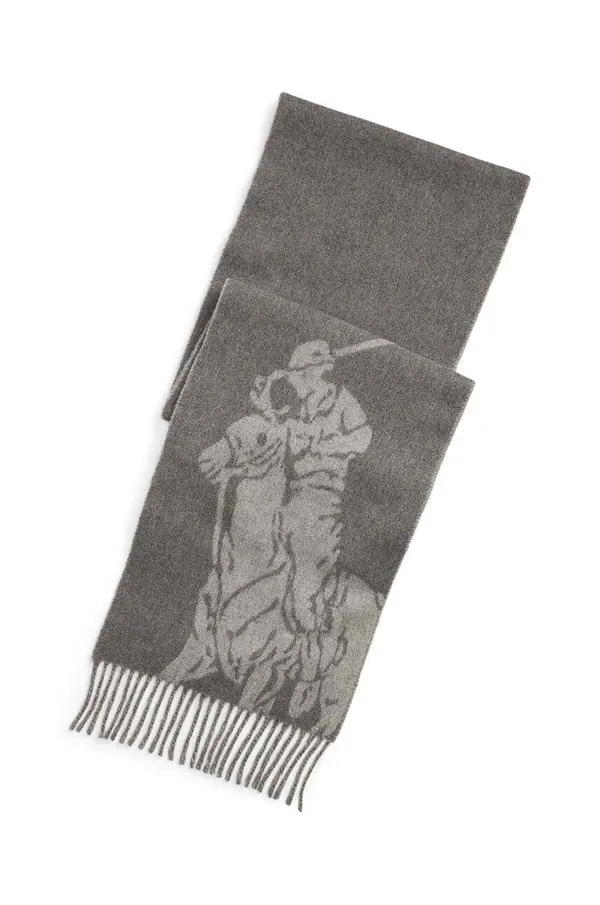 Ralph Lauren Kratki vuneni šal Polo Ralph Lauren boja: siva, bez uzorka, 449959435