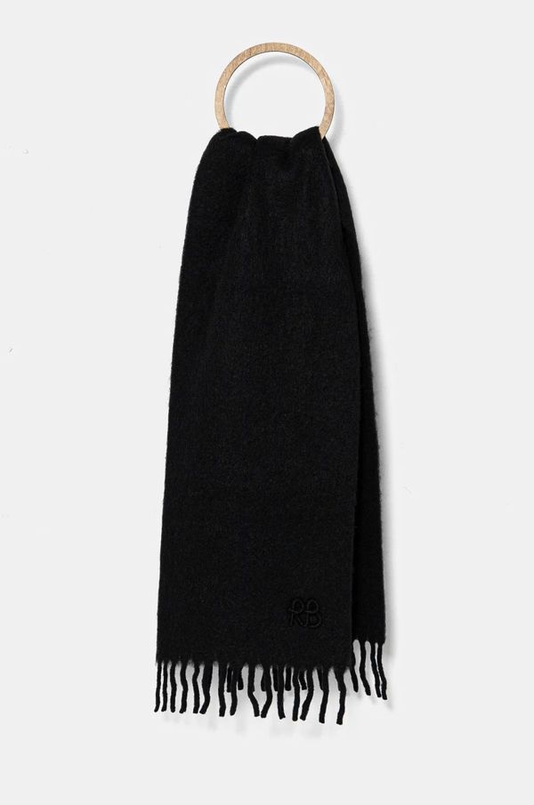 RUSLAN BAGINSKIY Kratki vuneni šal Ruslan Baginskiy boja: crna, bez uzorka, SKR033-WNAM-BHR-WRB-MX