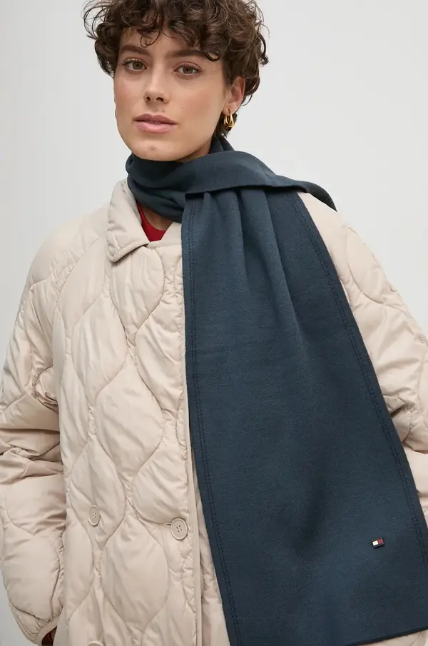 Tommy Hilfiger Kratki vuneni šal Tommy Hilfiger