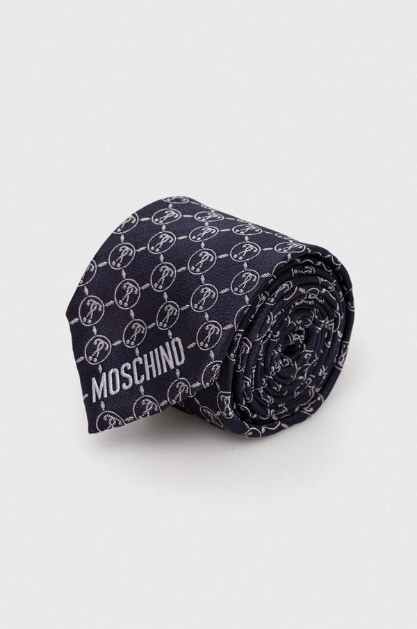 Moschino Kravata od svile Moschino boja: tamno plava