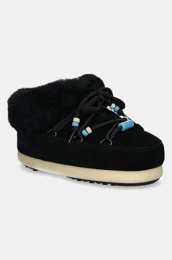 Moon Boot Kućne papuče od brušene kože Moon Boot MB EVX MULE SUEDE BEADS boja: crna, 80D1470040 NN13