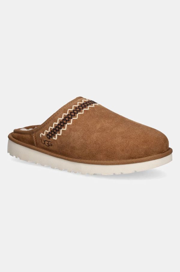 Ugg Kućne papuče od brušene kože UGG Classic Slip-On Atherson boja: smeđa, 1162330-CHE