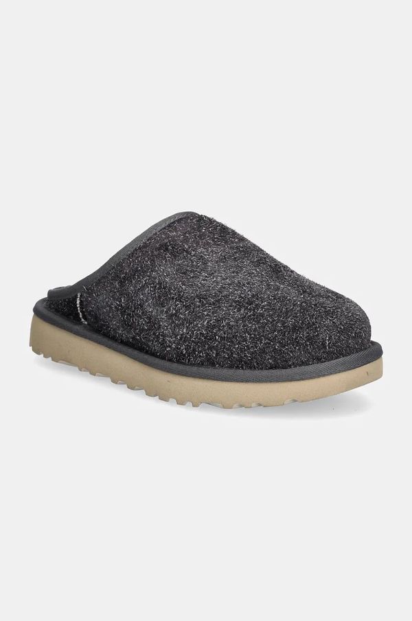 Ugg Kućne papuče od brušene kože UGG Classic Slip-On Shaggy Suede boja: siva, 1153104-DGRY