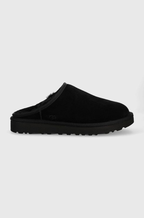 Ugg Kućne papuče od brušene kože UGG M Classic Slip-on boja: crna, 1129290.BLK-BLK