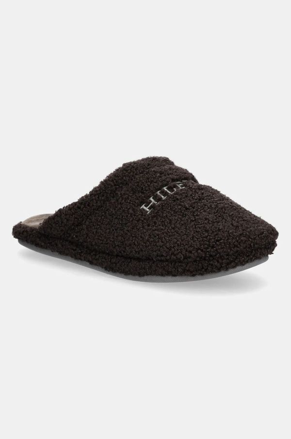 Tommy Hilfiger Kućne papuče Tommy Hilfiger HILFIGER WARM CURLY HOUSE SHOE boja: smeđa, FM0FM05226