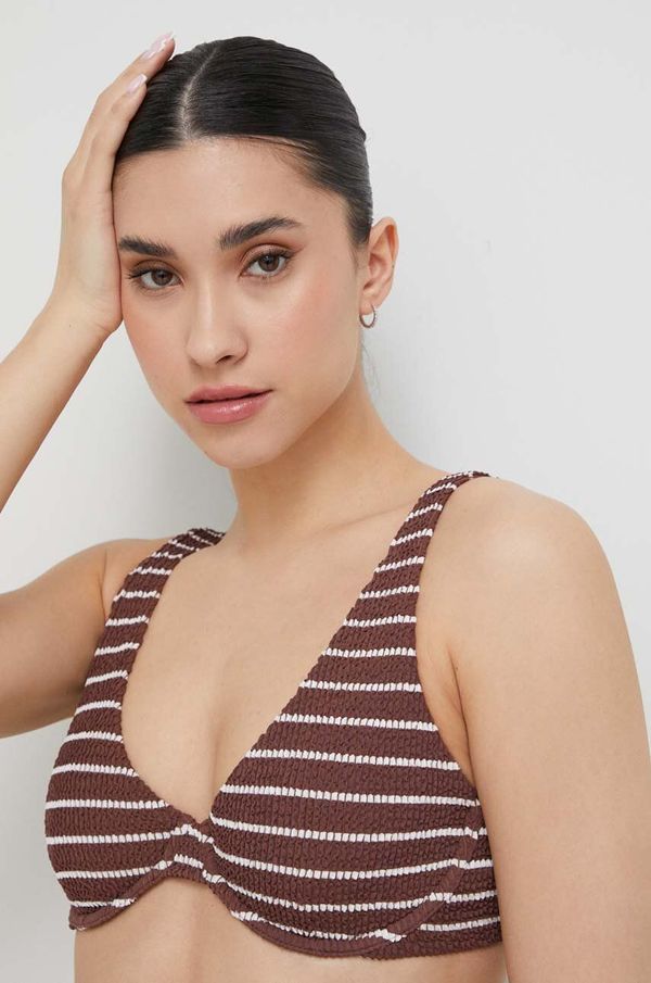 Abercrombie & Fitch Kupaći grudnjak Abercrombie & Fitch boja: smeđa, mekane košarice