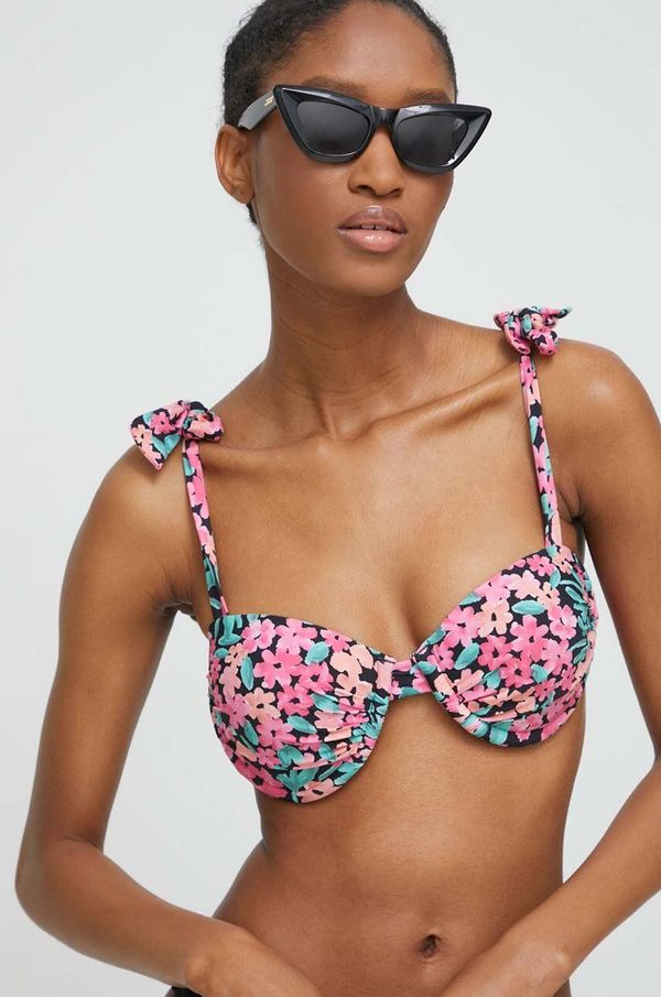 Answear Lab Kupaći grudnjak Answear Lab boja: crna, čvrste košarice