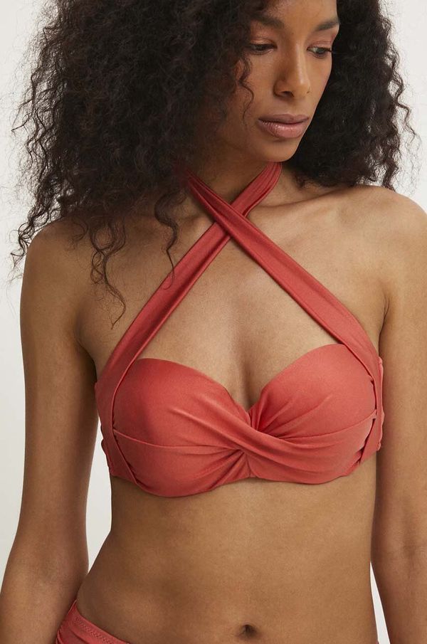 Answear Lab Kupaći grudnjak Answear Lab boja: narančasta, čvrste košarice