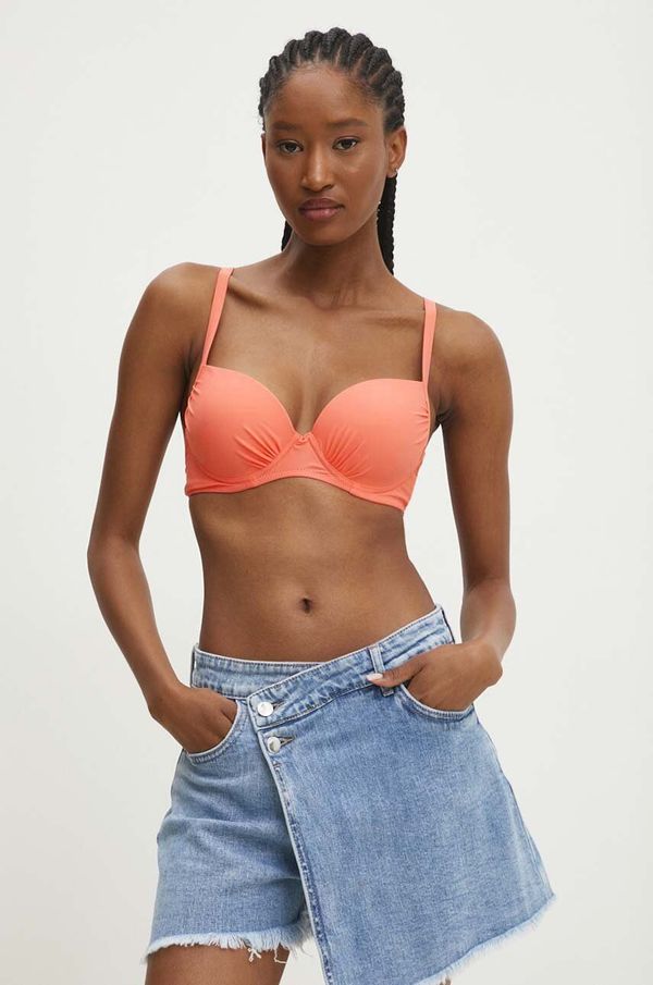 Answear Lab Kupaći grudnjak Answear Lab boja: narančasta, čvrste košarice