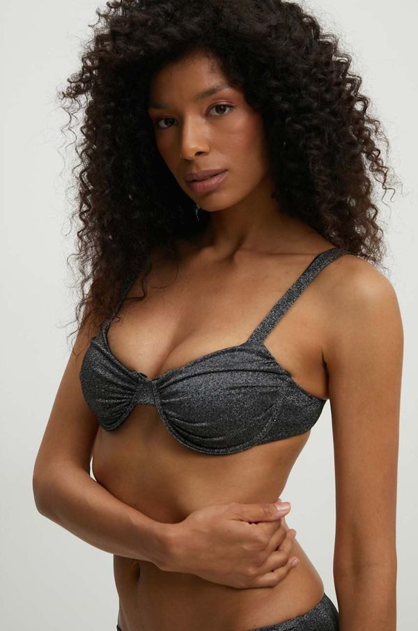 Answear Lab Kupaći grudnjak Answear Lab boja: srebrna, lagano učvršćene košarice