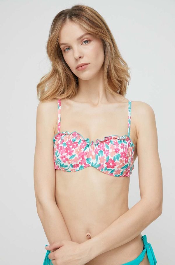 Answear Lab Kupaći grudnjak Answear Lab boja: tirkizna, čvrste košarice