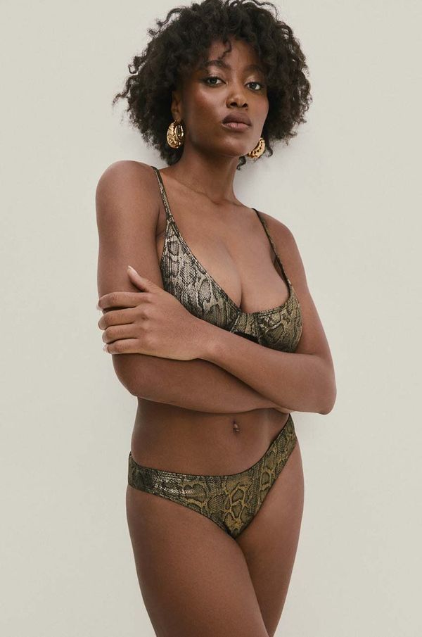 Answear Lab Kupaći grudnjak Answear Lab boja: zlatna, lagano učvršćene košarice