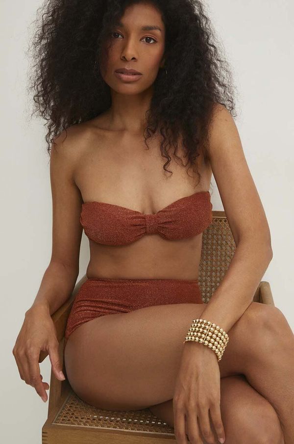 Answear Lab Kupaći grudnjak Answear Lab boja: zlatna, lagano učvršćene košarice