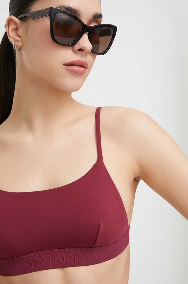 Calvin Klein Kupaći grudnjak Calvin Klein boja: bordo, lagano učvršćene košarice