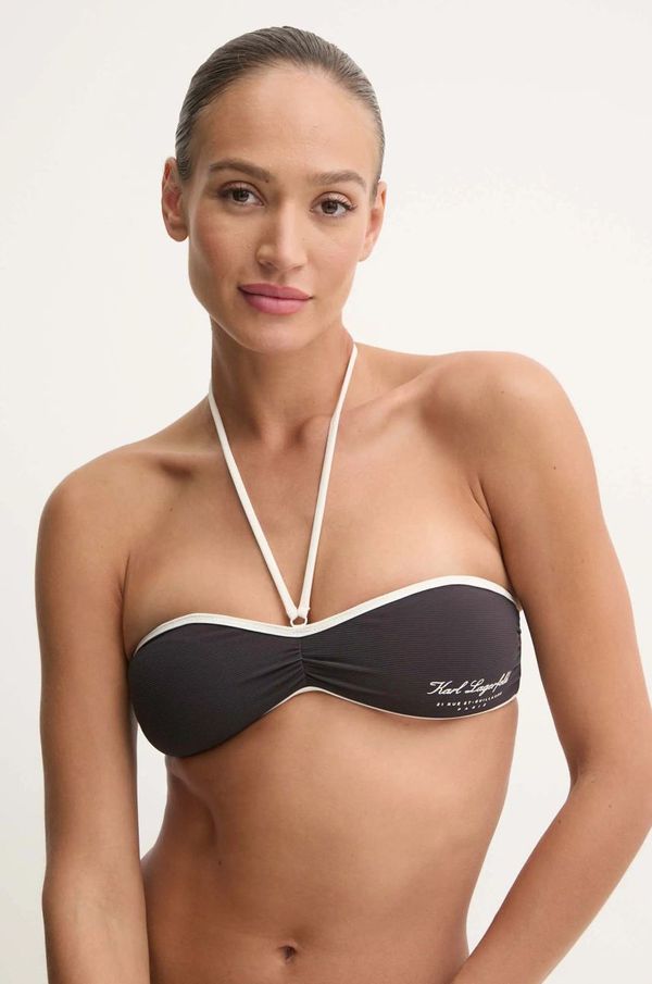 Karl Lagerfeld Kupaći grudnjak Karl Lagerfeld boja: crna, lagano učvršćene košarice, A1W46027