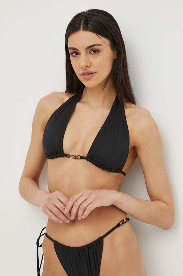 Karl Lagerfeld Kupaći grudnjak Karl Lagerfeld boja: crna, lagano učvršćene košarice