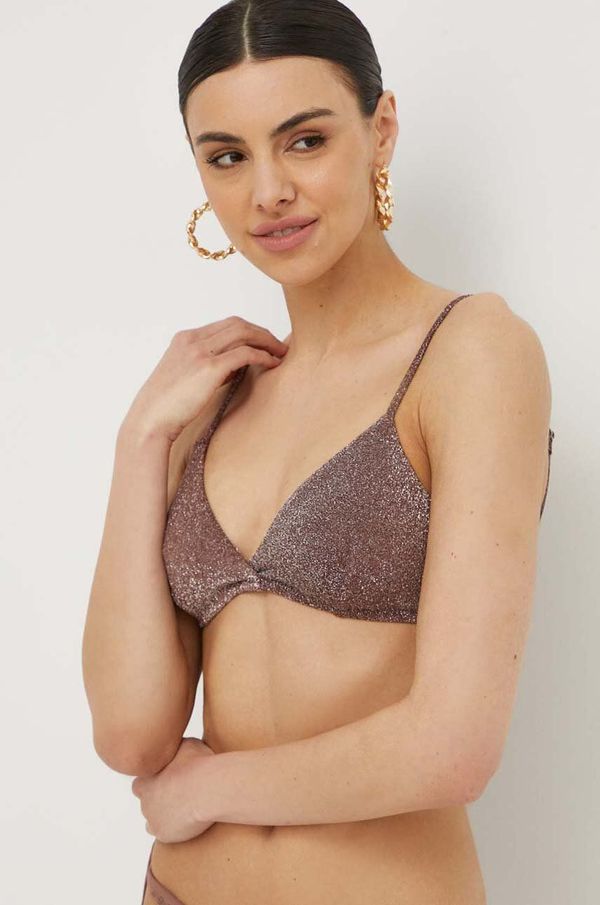 Samsoe Samsoe Kupaći grudnjak Samsoe Samsoe boja: smeđa, mekane košarice