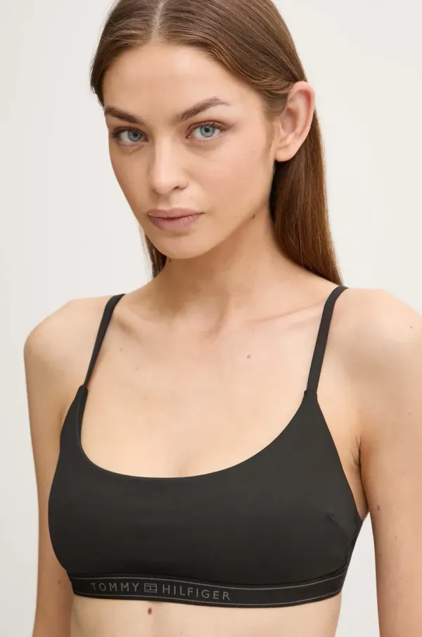 Tommy Hilfiger Kupaći grudnjak Tommy Hilfiger boja: crna, mekane košarice, UW0UW05803