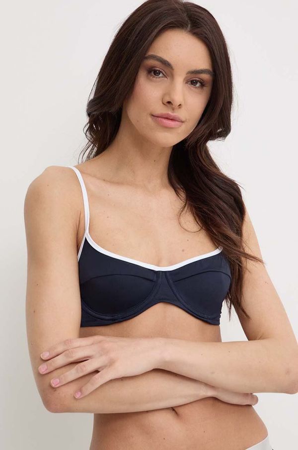 Tommy Hilfiger Kupaći grudnjak Tommy Hilfiger boja: tamno plava, mekane košarice, UW0UW05241