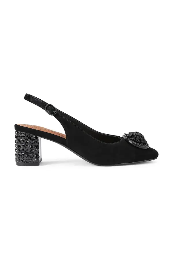 Kurt Geiger London Kurt Geiger London cipele s potpeticom s otvorenom petom od brušene kože Chelsea Block Sling Dr Black