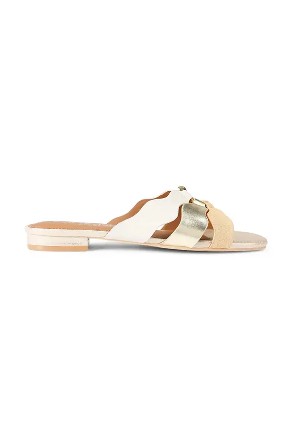 Kurt Geiger London Kurt Geiger London natikače s niskim potplatom za žene kožne Sun Wave Flat Sandal