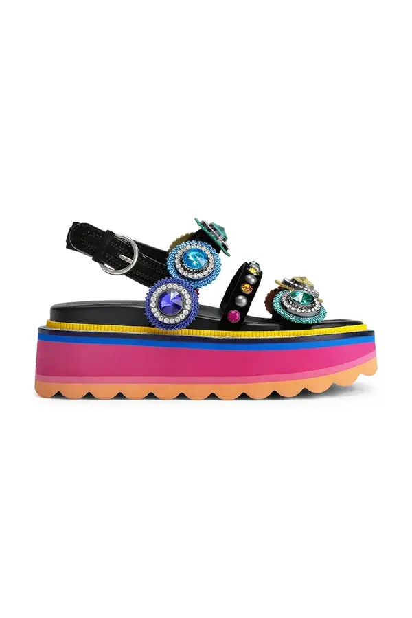 Kurt Geiger London Kurt Geiger London sandale s platformom za žene kožne Octavia Sling Flatform