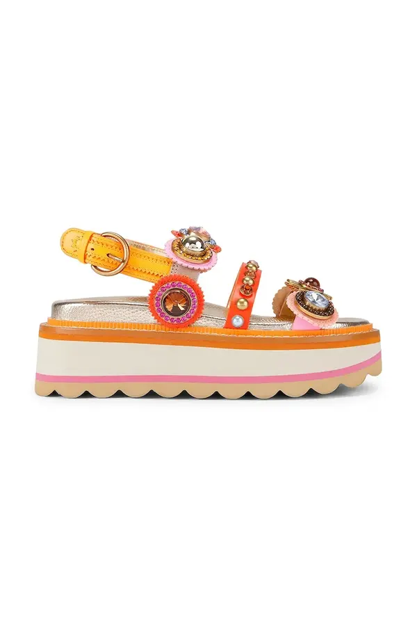 Kurt Geiger London Kurt Geiger London sandale s platformom za žene od kože Octavia Sling Flatform