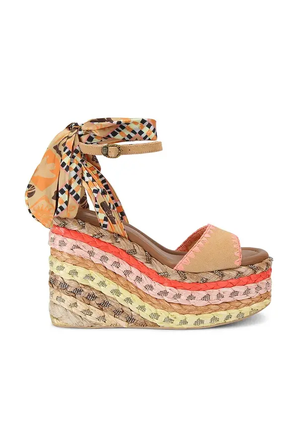 Kurt Geiger London Kurt Geiger London sandale s visokom potpeticom Chelsea Scarf Wedge