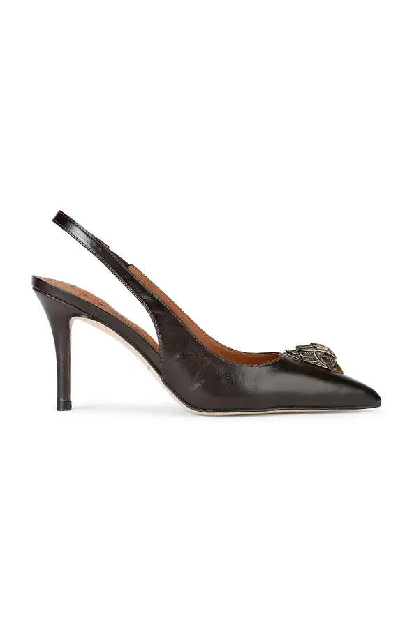 Kurt Geiger London Kurt Geiger London štikle od kože Belgravia High Sling Brown