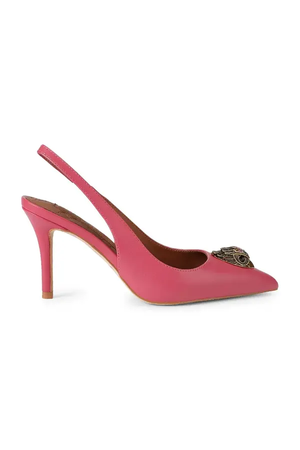 Kurt Geiger London Kurt Geiger London štikle od kože Belgravia Sling 85 Pink Comb Leather