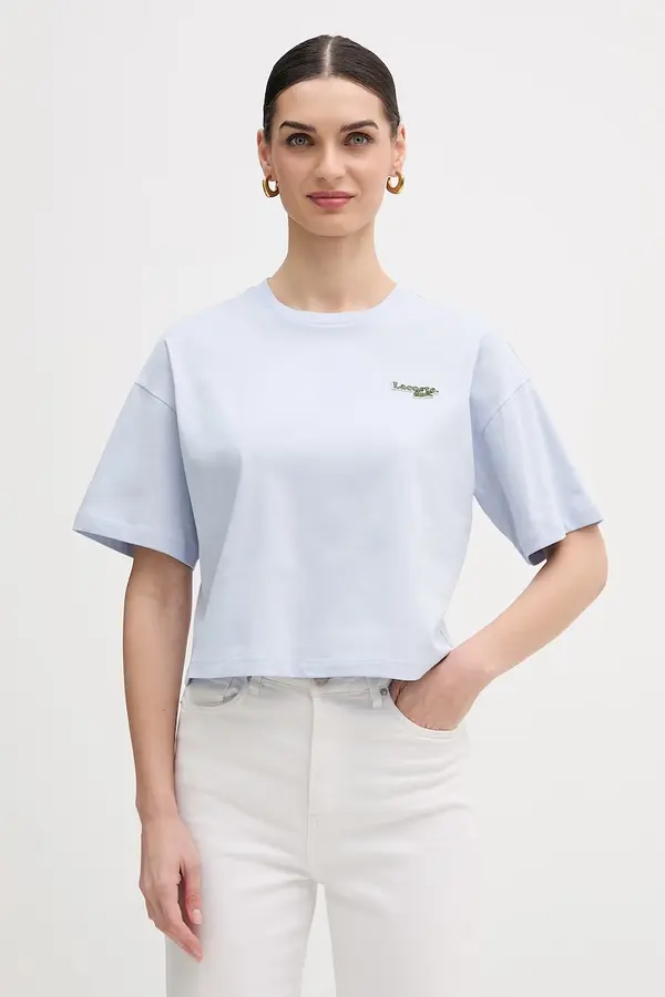 Lacoste Lacoste crop top za žene od pamuka
