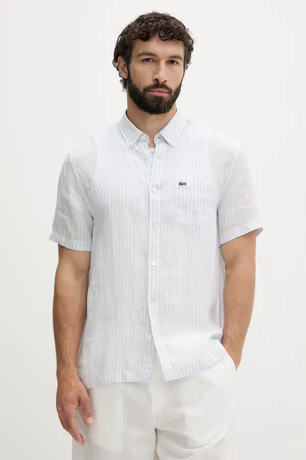 Lacoste Lacoste košulja za muškarce od lana