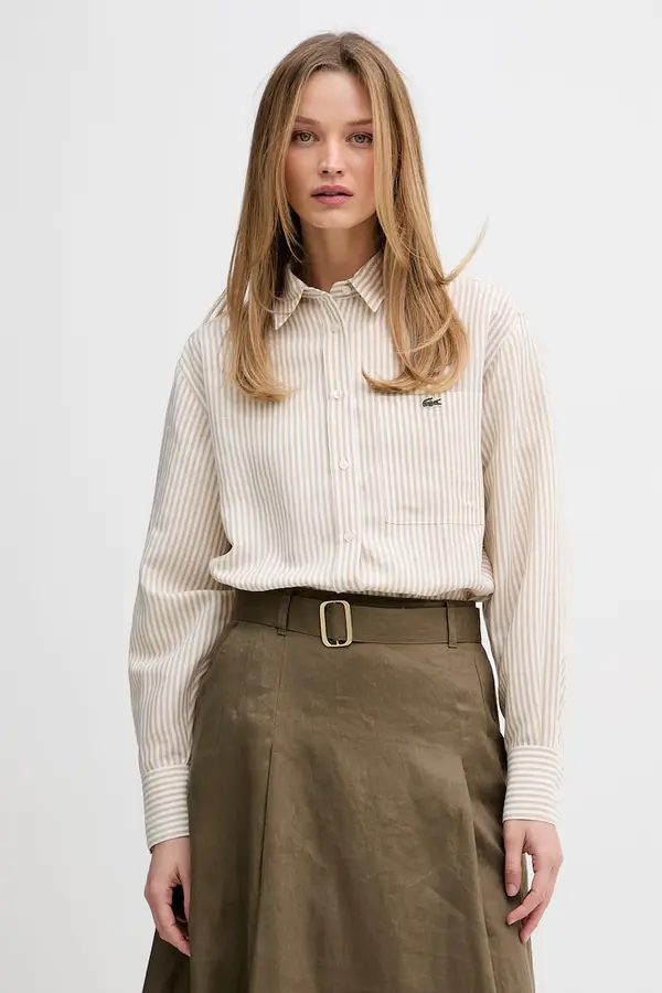 Lacoste Lacoste košulja ženska s lanom
