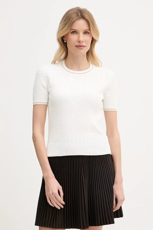 Lacoste Lacoste pletena majica kratkih rukava za žene s pamukom